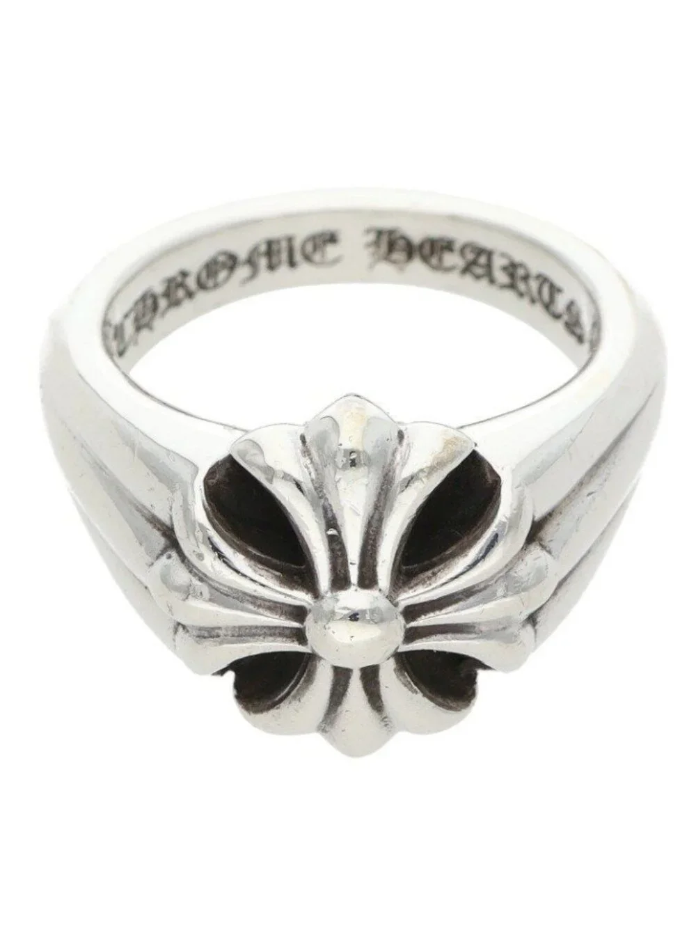 Chrome Hearts Cutout CH Pls Sml Small Plus Silver Ring